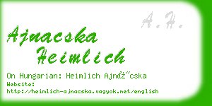 ajnacska heimlich business card